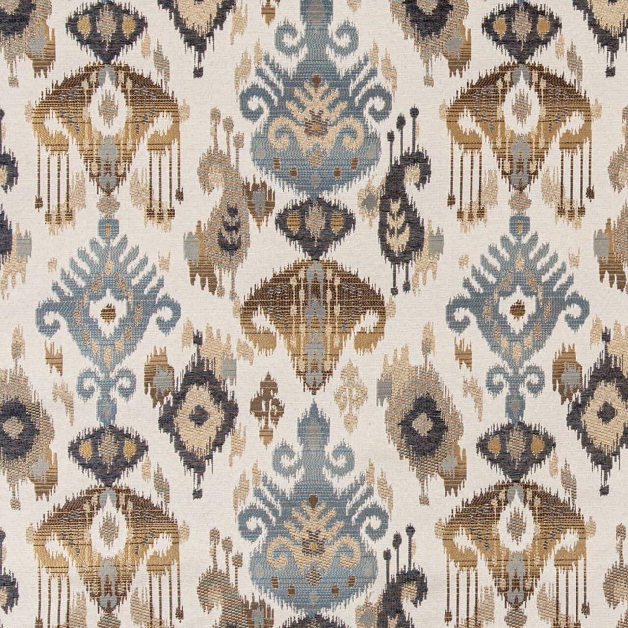 Blue Abstract Global Woven Pattern Upholstery Fabric by The Yard - SKU: Gilbert Azure